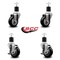 Service Caster 3.5'' Black Poly Wheel Swivel 1-7/8'' Expanding Stem Caster Set 2 Brakes, 4PK SCC-EX20S3514-PPUB-BLK-2-TLB-2-178 - alternate 4
